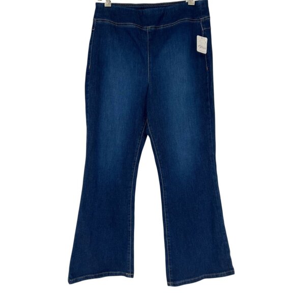 Free People We The Free In My Feelings Crop  Boot Jeans Navy Pull-On Pant-M - Picture 9 of 9